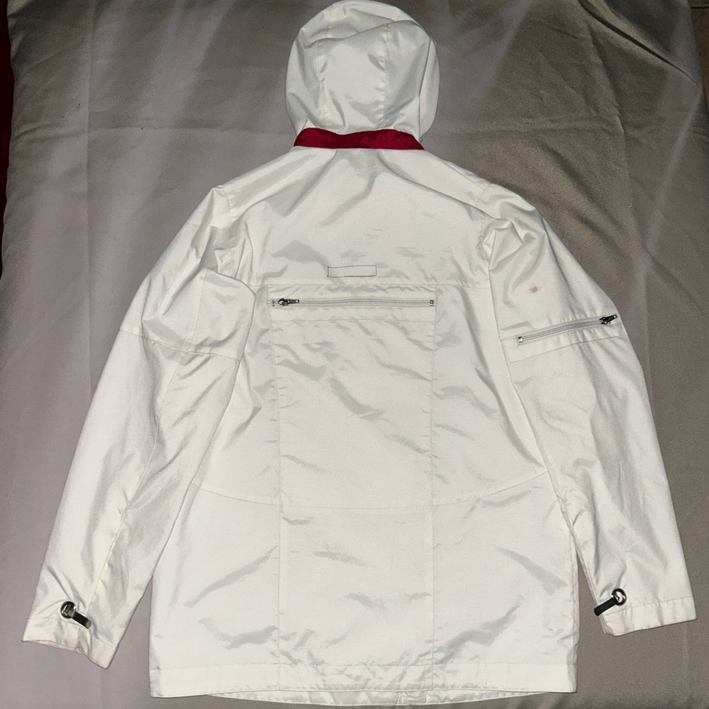 Y2K Nike White Hooded Jacket with Red and Blue Accents Small - Picture 5 of 5